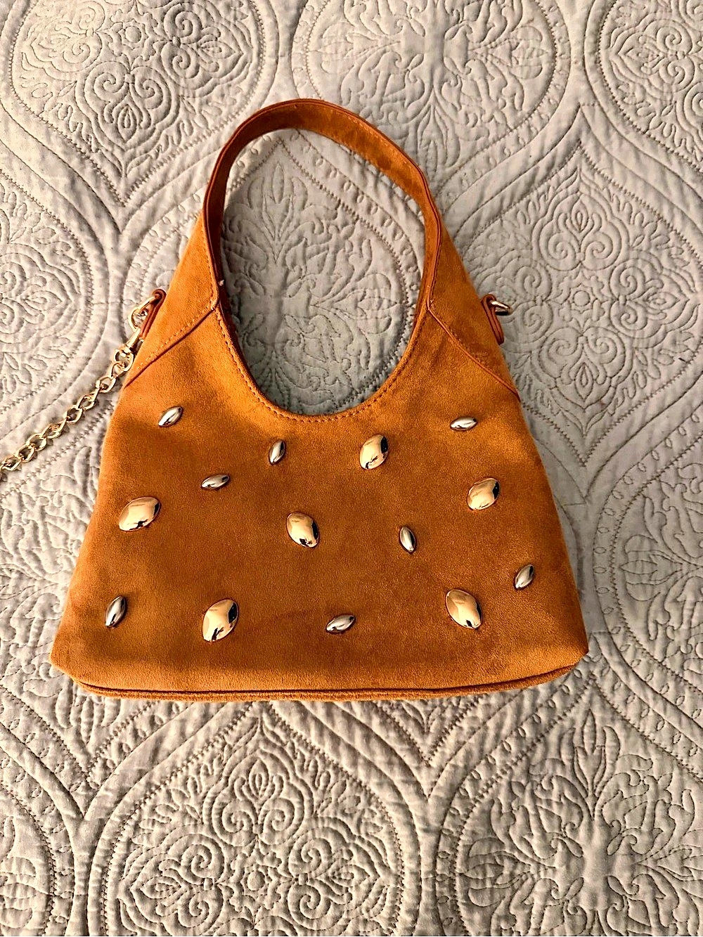 Studded Shoulder Bag in Brown Like New